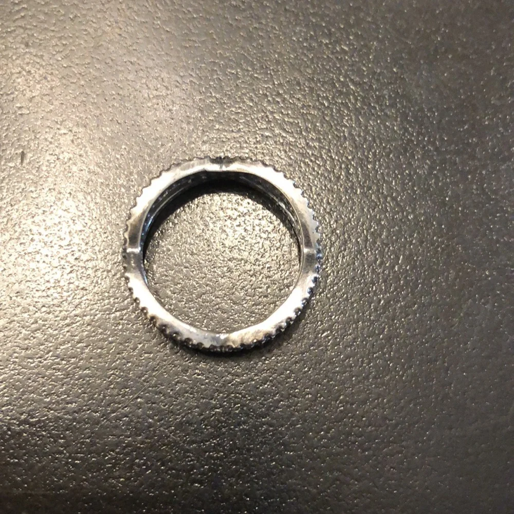 Pandora Silver Infinity Loop Ring with Pavé Stones